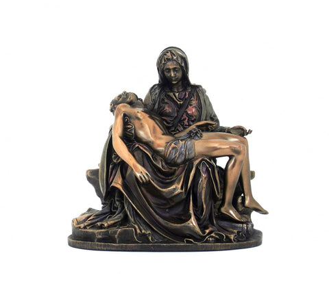 Michelangelo PietΓ  Statue 16cm Bronze-Finish Resin Sculpture Made in Italy