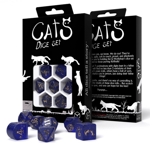 CATS MODERN DICE SET MEOWSTER ROLE PLAYING GAMES Q-WORKSHOP CAT LOVERS NEW
