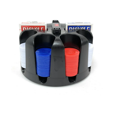 Bicycle Revolving Poker Chip Rack With Handle, 200 X Chips, 2 Decks 130011925