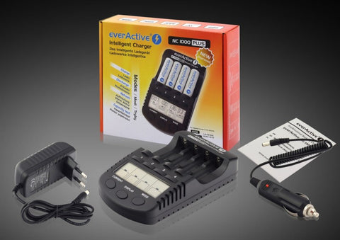 Everactive Intelligent Charger Nc-1000 Plus Black 12V Lcd USb Dc-1500Ma NEW