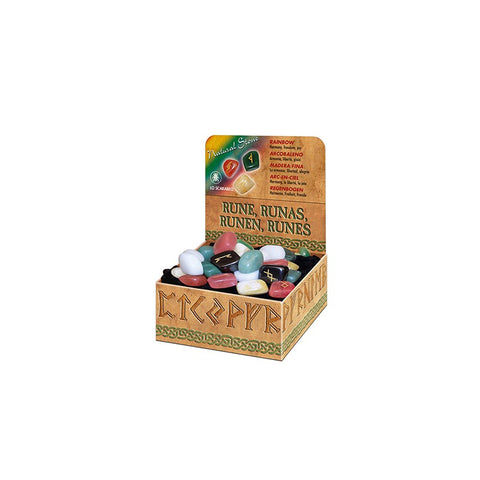 Rainbow Runes Natural Stone Multicolor With Bag Lo Scarabeo Meditation NEW