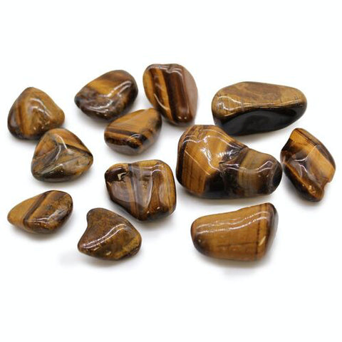 12 Medium African Tumble Stones Tigers Eye Variegated Gems Ancient Wisdom NEW