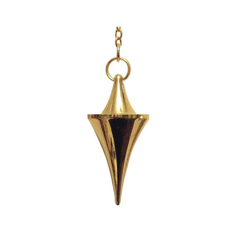 Deluxe Gold Cone Pendulum Lo Scarabeo Golden Metal Divination Dowsing NEW