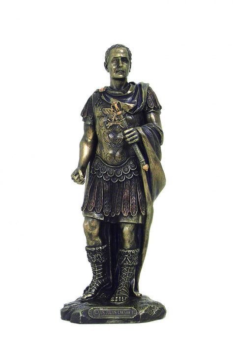 Roman Julius Caesar Bronze Finish Resin Statue 25cm Italian Italfama