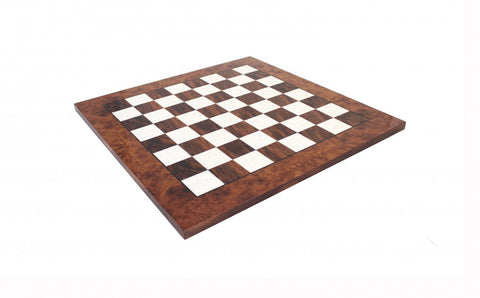 Italfama Brass Chess Set, Gold & Silver, Elm Wood Board, 42cm, Made in Italy