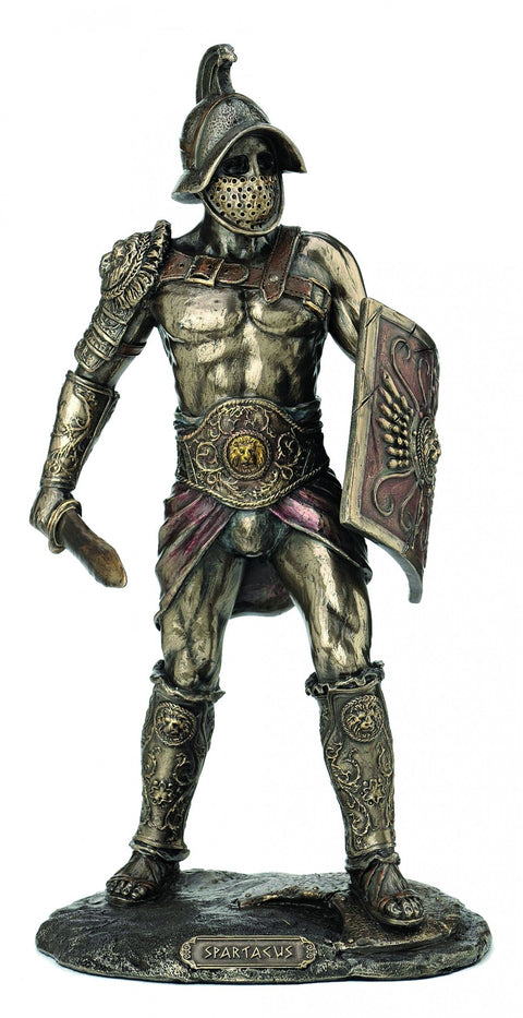Roman Gladiator Murmillo Statue 26cm Bronze Finish Resin Handmade Italy Italfama