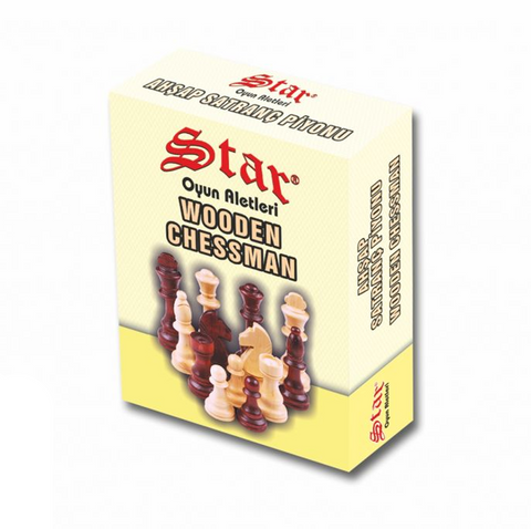 Wooden Chessmen No.1 32 Pieces Chess Pawn Original By Star 1050224
