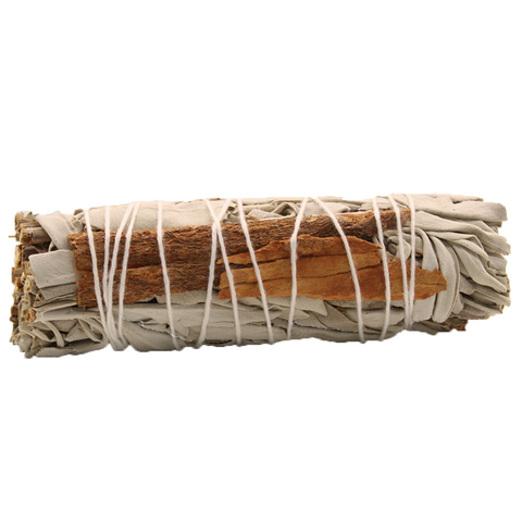 Smudge Stick - White Sage & Cinnamon Spiritually Cleansing Ancient Wisdom NEW