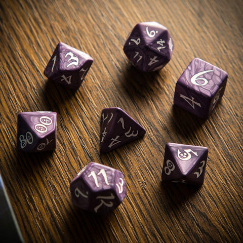 Classic Rpg Dice Set Levander And White Story Role Playing Games Q-Workshop NEW