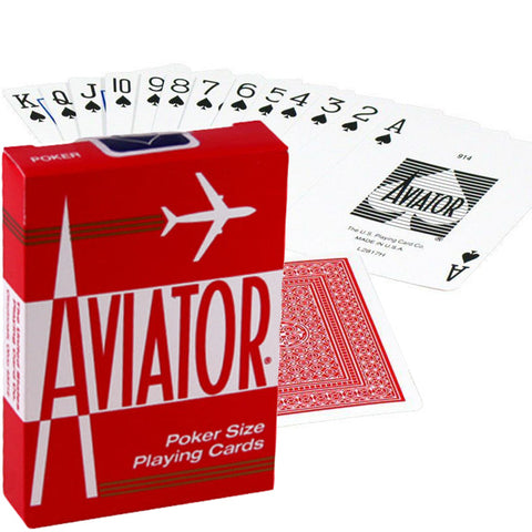 Aviator Standard Index Red Playing Cards Poker Deck Magic Tricks USPCC