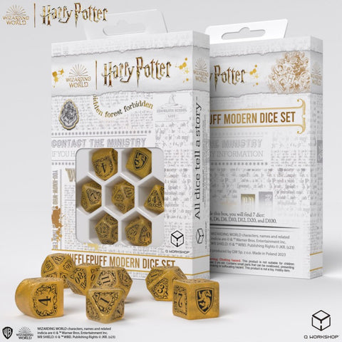 Harry Potter. Hufflepuff Modern Dice Set Yellow Role Games Q-Workshop NEW
