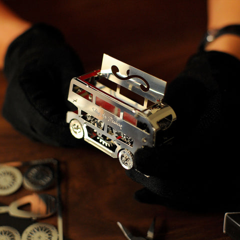 Cute Double-Decker Model Building Kit Time For Machine Stainless Steel NEW