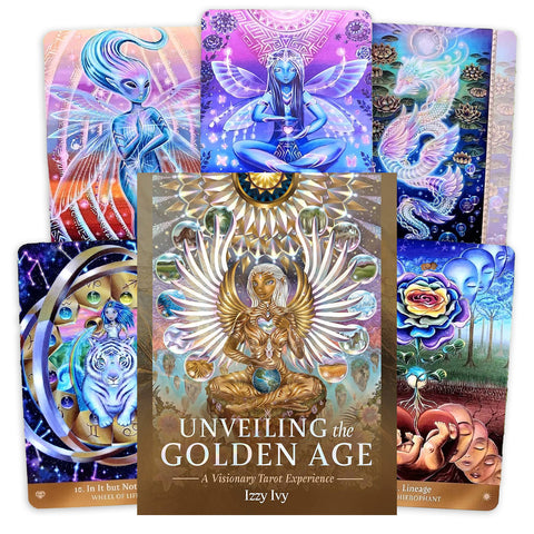Unveiling The Golden Age: A Visionary Tarot Cards & Guidebook Blue Angel Utga23