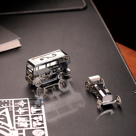 Cute Double-Decker Model Building Kit Time For Machine Stainless Steel NEW