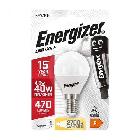 Energizer Led Golf Light Bulb S8842 Ses/E14 4.5W/40W 470Lm 2700K Warm White NEW