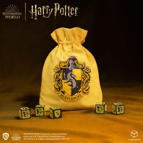 Harry Potter. Hufflepuff Dice & Pouch Set Magic Wizard Role Games Q-Workshop NEW