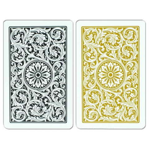 Copag Elite 1546 Plastic Playing Cards Bridge Jumbo In. Black/Gold Double NEW
