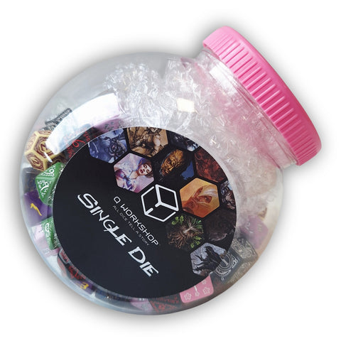 Q-Workshop Jar of 150 Polyhedral RPG Dice Set D4-D20 & D100, Mixed Colors