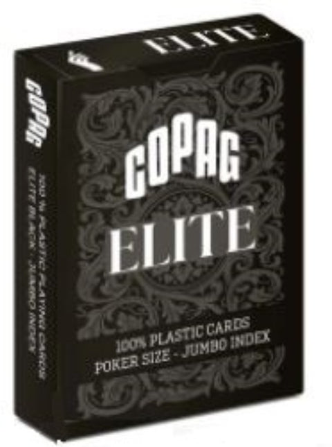 Copag 1546 Elite 100% Plastic Playing Cards Jumbo Index Poker Size Black NEW