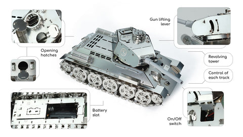 Tank T-34 Model Building Kit Original Time For Machine Stainless Steel NEW