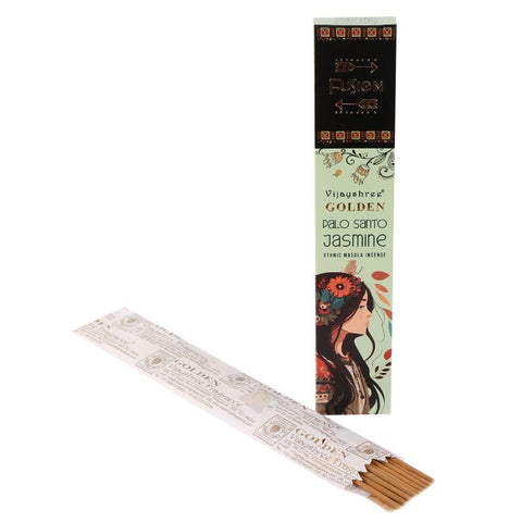 Vijayshree Golden Palo Santo & Jasmine Incense Sticks, 15g Hand-Rolled Nepal