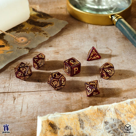Pathfinder Dice Set Avistan Red & Gold Role Playing Games Q-Workshop Spat29