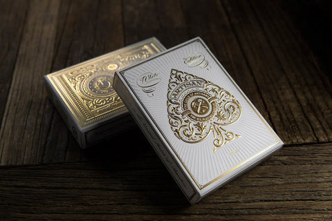 White Artisans Theory 11 Playing Cards Deck Gold Magic Tricks Sealed USA