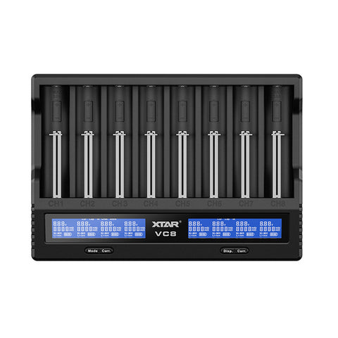 Xtar Vc8 Cylindrical Batteries Charger Li-Ion Nimh Lcd 3A 2A 1A Qc 3.0 NEW