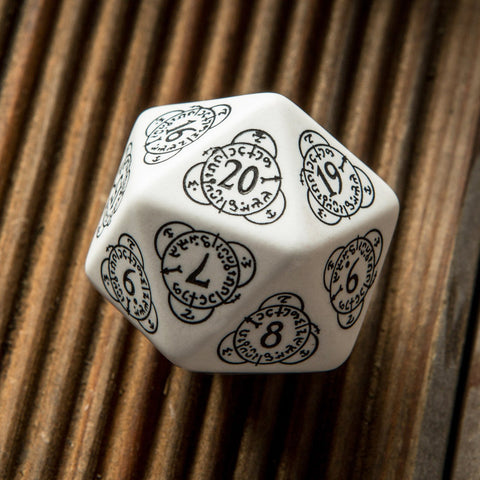 D20 Level Counter Dice White Black All Dice Tell A Story 30Mm Q-Workshop NEW