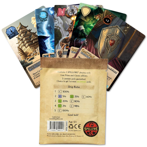 Spellfire Common Booster Pack Five Cards Re-Master The Magic Card Game Spbc0001