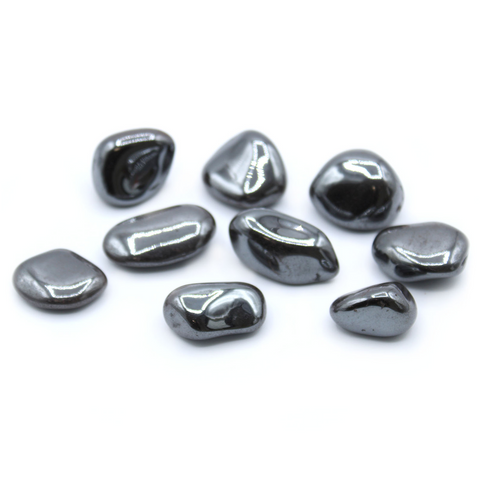 24 Medium Tumble Stones - Hematite B Grade Gemstones Talisman Ancient Wisdom NEW