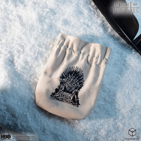 Game of Thrones Iron Throne Dice Pouch, Beige Cotton Drawstring, Q-Workshop