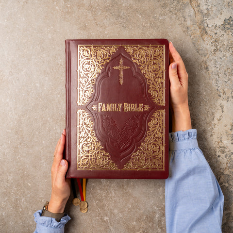 Luxury Holy Bible KJV Family Edition | Burgundy Leather | Old & New Testament