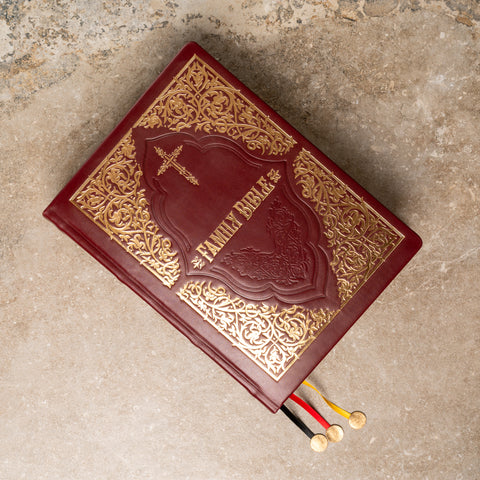 Luxury Holy Bible KJV Family Edition | Burgundy Leather | Old & New Testament