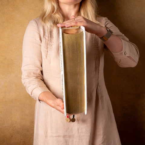 Luxury White Leather Family Bible | Gold Gilded KJV | Gift for Wedding, Baptism