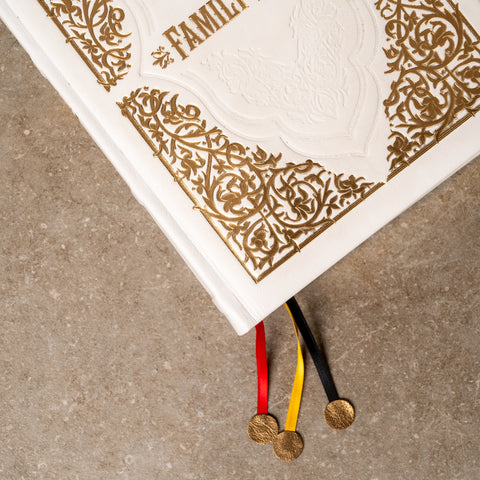 Luxury White Leather Family Bible | Gold Gilded KJV | Gift for Wedding, Baptism