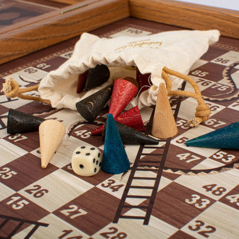 4-in-1 Classic Game Set: Chess, Backgammon, Ludo & Snakes