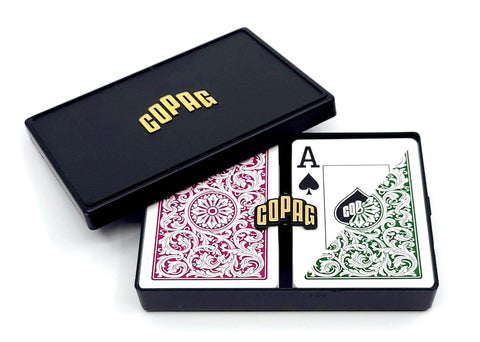 Copag Elite 1546 Poker Size Cards Jumbo Index Burgundy/Green Double Deck 601-7