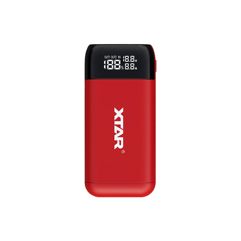 Xtar Pb2S Battery Charger Power Bank Li-Ion USb Red Tc/Cc/Cv