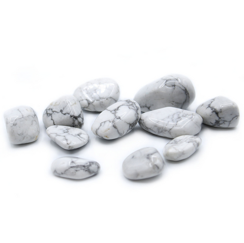 24 Large Tumble Stones - Howlite White Gemstones Talisman Ancient Wisdom NEW