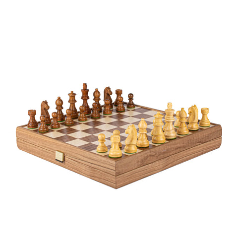 Walnut Chess set 35x35cm with Weighted Staunton Chessmen Manopoulos