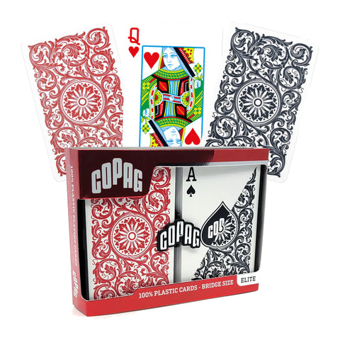 Copag Elite Bridge Size Playing Cards Double Deck Regular Index Red/Black 025-1