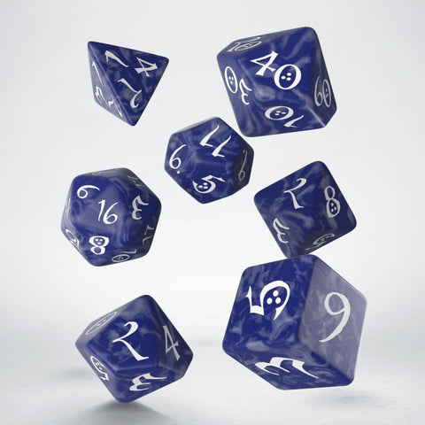 Classic Rpg Dice Set Cobalt And White Story Role Playing Games Q-Workshop NEW