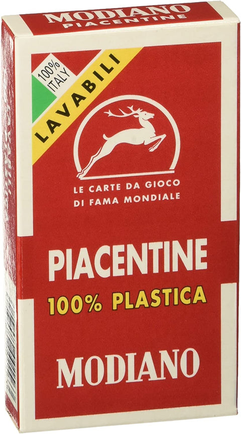 Piacentine 100% Plastic Playing Cards Tarot Deck Modiano Spanish Style Red NEW