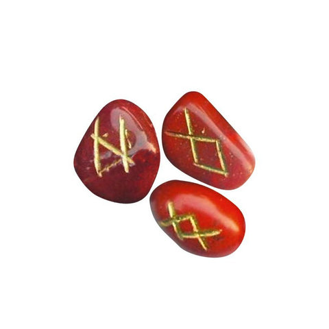 Red Jasper Runes Natural Stone Meditation Esoteric With Bag Lo Scarabeo NEW