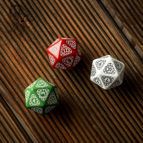 D20 Level Counter Dice Red And White All Dice Tell A Story 30Mm Q-Workshop NEW