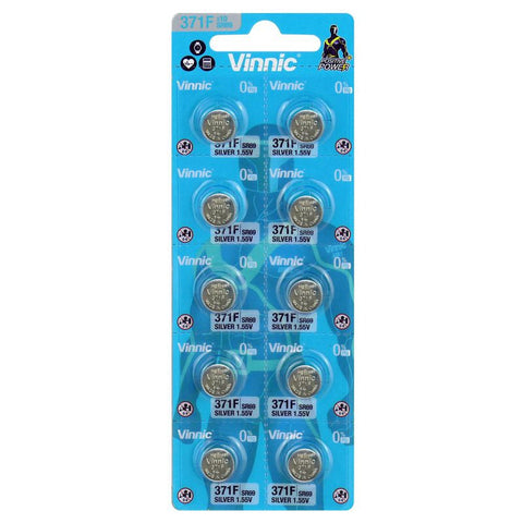 10 Vinnic 371 Sr69 371F Batteries Silver Oxide 1.55V Watch Battery Exp 2028 NEW
