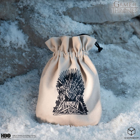 Game of Thrones Iron Throne Dice Pouch, Beige Cotton Drawstring, Q-Workshop