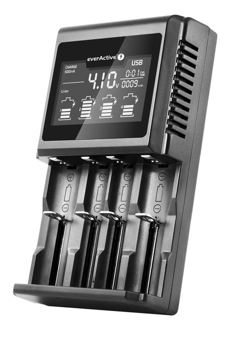 Everactive Professional Charger Uc4000 Black Ac100-240V Li-Ion Lcd Backlight NEW