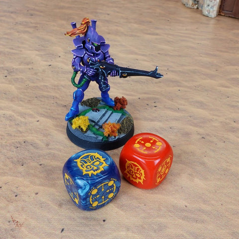 Crosshairs Compact D6 Dice Set Cobalt & Red Rpg Dices Q-Workshop STCA01